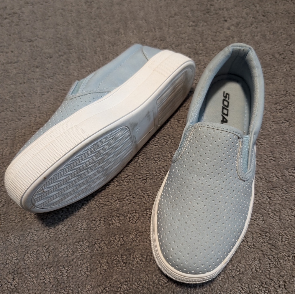 Brand New, Never Worn Soda Blue Slip On shoes
